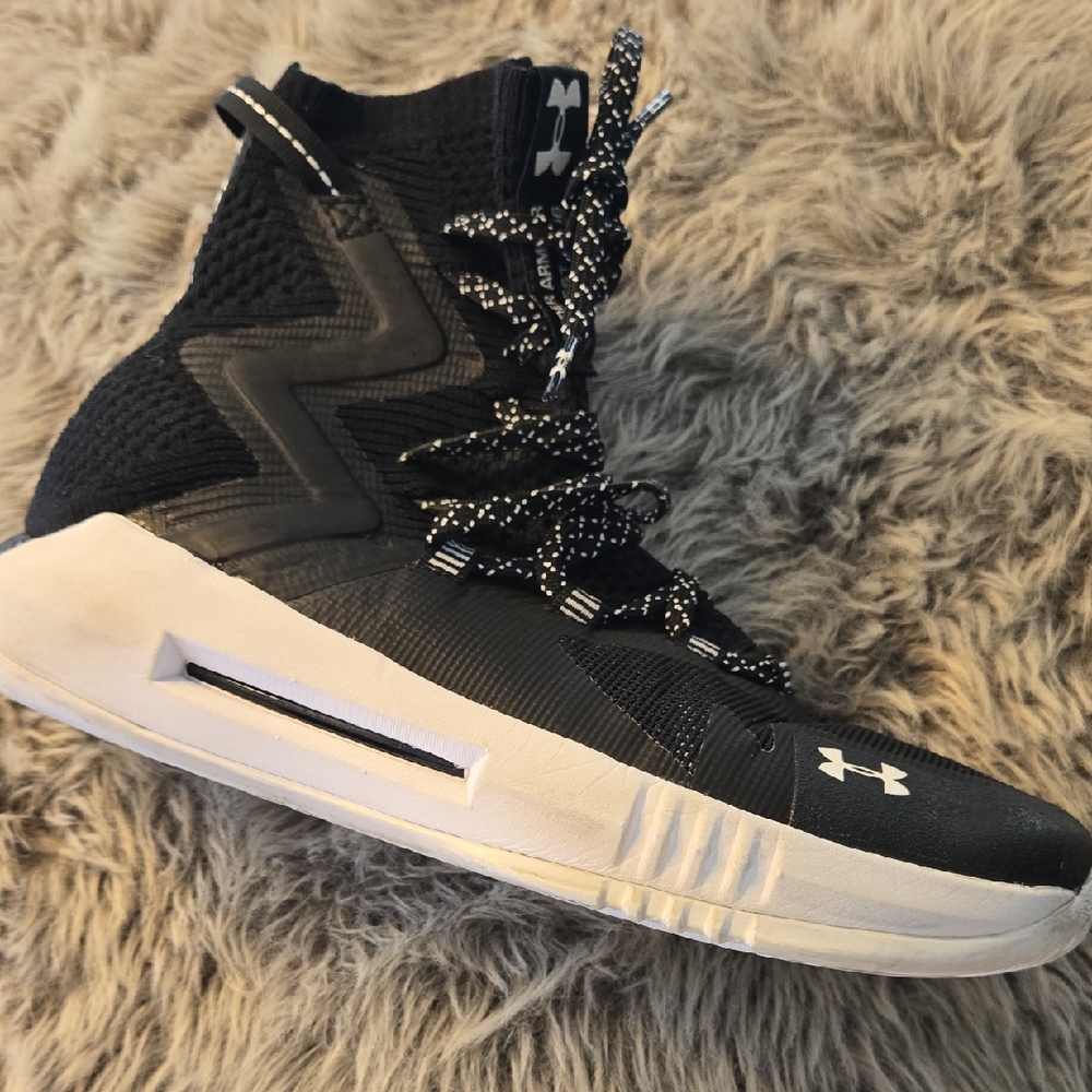 Under Armour Black and White High-Top Shoes